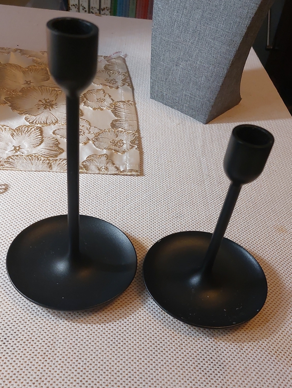 IKEA Fulltalig Black Taper Candlestick Holders - Set of 2